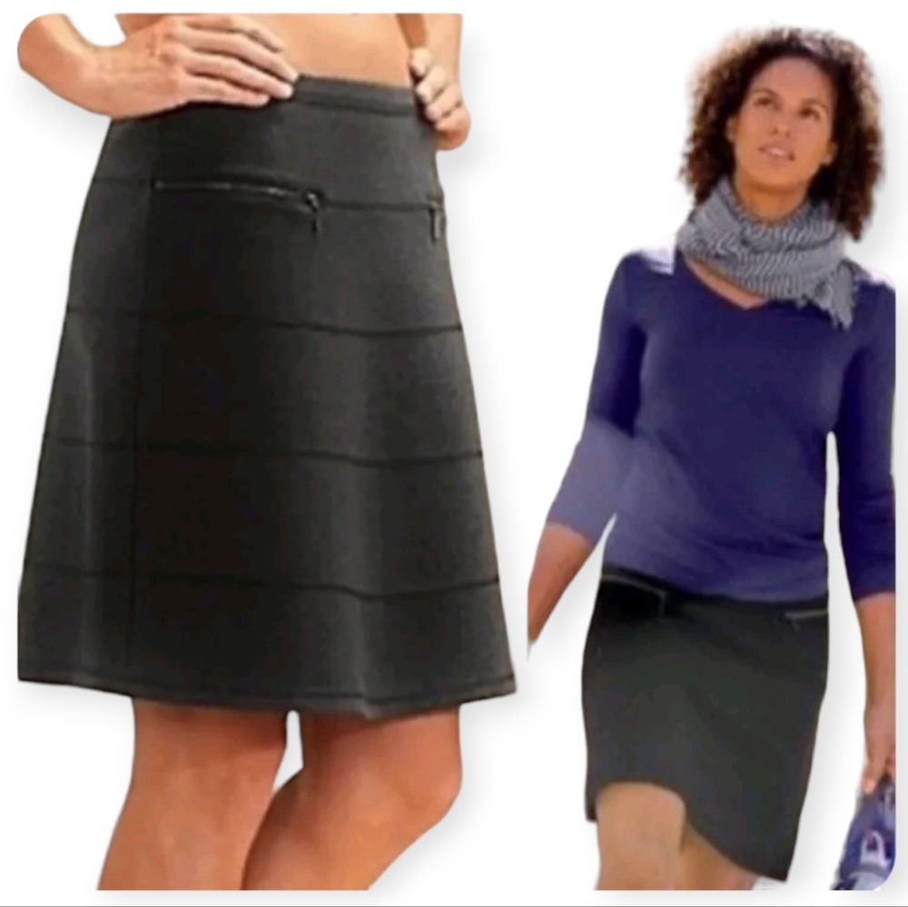 Athleta Strata Charcial Ponte Skirt Zip Pockets Size XS